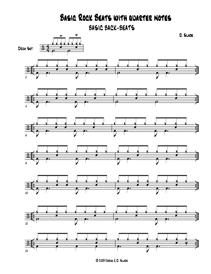 drum lesson basic rock back beats