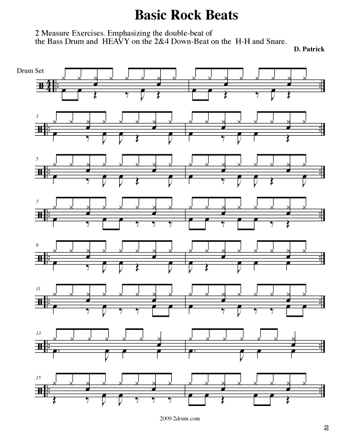 drum lesson basic rock back beats