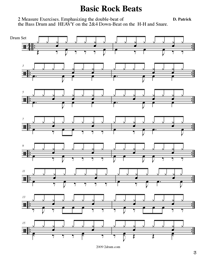 drum lesson basic rock back beats