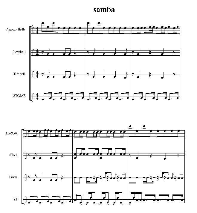 drum lesson Samba Example